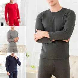 Roupa térmica masculina 2pcs Homens de inverno engrossam calças longas e compridas quentes de terno conjunto confortável