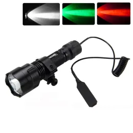 Scopes Waterproof 2500lm Led Tactical Flashlight Lamp Torch Rifle Mount Hunting Light+pressure Switch+mount