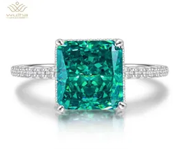 Wuiha 100 925 Sterling Silber erzeugt Moissanit Emerald Gemstone Geburtsstein Hochzeit Verlobungsring Feiner Schmuck Whole7874979