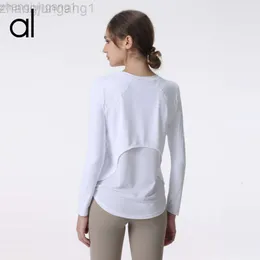 Desginer Yoga Top Shirt Clothe Short Woman Home Al Suit Womens Autumn All and Winter Loose Long Long-Sleeved Top T-Shirt Running Sportswear 빠른 건조 피트니스