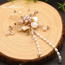 Jewelry GLSEEVO Baroque White And Pink Pearl Big Brooch Pin For Women Girl Beautiful Luxury Party Gift Original Handmade Design GO0350