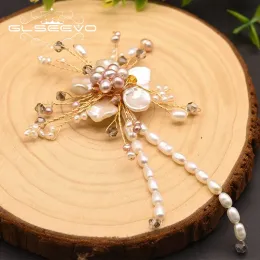 ジュエリーGlseevo Baroque White and Pink Pearl Big Brooch Pin for Women Girl Beautiful Luxury PartyギフトオリジナルデザインGO0350