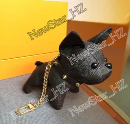 PU Leather Schlüsselanhänger niedliche Bulldogge Keyrings Blumenhund Key Ringhalter Frauen Mädchen Bag Dekor Männer Auto Schlüsselbund Liebhaber Souvenir Geschenk 6476996