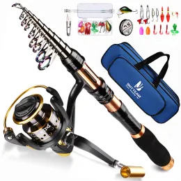 Tillbehör Bntteam Fishing Spinning Reel Rod Combos Carbon Telescopic Set With Bag Saltwater Freshwater For All Kids Men Women Nybörjare