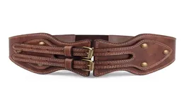 cinture in Europa e negli Stati Uniti Big Fashion Crazy Leather Belt Cinkle Cinkle a doppia pin per la cintura elastica Wamens Wide Wild 01A1697050023