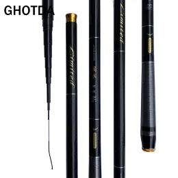 Rods GHOTDA Ultralight SuperHard Stream Hand Pole Carbon Fiber Casting Telescopic Fishing Rods Fish Tackle 3.6/4.5/5.4/6.3/7.2 Meters