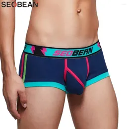 Underpants Seobean Herren Unterwäsche Boxer Low Taille Atmungsfreie Modik-Patchwork-Boxer-Shorts für Mann U-Convex-Beutel sexy Männer