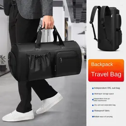 Duffel Väskor 2024 Summer Men's Suit Bag Business Dress Storage Folding Waterproof Travel Bagage Cross Body