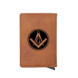 Wallets Classic a laser gravura mestre pedreiro design titular de cartão de crédito masculina mulher metal RFID Caixa de alumínio