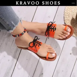 Sapatos de chinelos kravoo para mulheres chinelos femininos sandálias femininas Lace-up Ladies Slipper Plus Size Size praia Slides Summer 2024