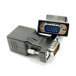 15pin VGA fêmea para RJ-45 Cartão de conector feminino VGA RGB HDB Extender para LAN CAT5 CAT6 RJ45 Adaptador de cabo Ethernet de rede
