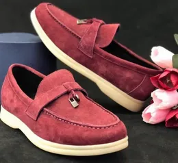 Tasarımcı Loro Piyano Ayakkabı Yaz Yürüyüşü Kadın Düz Rahat Ayakkabı Adamı Tasman Loafers Lüks Süet Elbise Moccasin Dhgate Açık Run Ayakkabı Düşük Üst Sabahlar Deri Ayakkabı