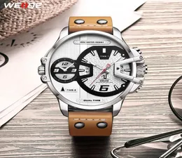 Подарки Weide Man Luxury Sports Mignation Pu Кожаный ремешок Quartz Движение аналоговые часы часы запястья Relogio Masculino Y192000617