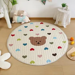 Carpets Cartoon Round Folding Crawling Mat For Children Cute Bear Baby Pad Soft Cotton Carpet Livingroom Infant Safety