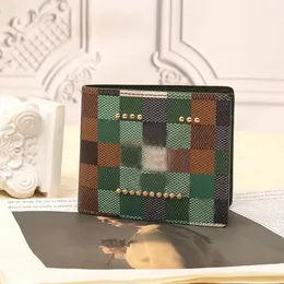 Mens Wallet Designer Card Holder Fold Wallet Special Design Ny Green Multicolor Short Plånböcker Fashion Luxury Coin Cash Clutch Purse Polka Metal Dot With Dust Bag Box