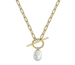 T bar guldfylld choker halsband god kvalitet kvinnan 2021 säljer 14k pläterade stål stål vintage pärlhänge halsband25956428712543
