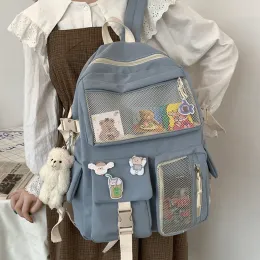 Sırt çantaları Joypessie Kawaii Naylon Kadınlar Sırt Çantası Moda Su Geçirmez Sırp Çekme Teen Girls School Bag Tavam Öğrenci Kitap Çantası Seyahat Mochila