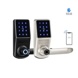 Kontrol Akıllı Deadbolt Kilit Anahtarsız Giriş Elektronik Dokunmatik Ekran Ön Bluetooth TTlock Uygulama Kontrol Passoku Ekeyler Otomatik Kapı Kilitleri