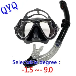 QYQ Snorkeling Mask Mask Optical Myopia Diving Glasses для взрослых универсальных мощных линз 240410