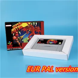 Super Metroided için Kartlar (Batarya Kaydet) Eur Pal Sürümü için 16bit Oyun Kartı SNES Video Oyun Konsolu