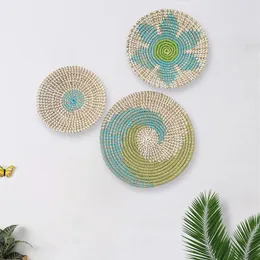 Декоративные фигурки скандинавский стиль 3pcs/Set Strail Plate Plate Waweed Woven Want Decoration Vintage Domt Decet