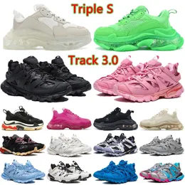 Designer shoes triple s track 3 3.0 Luxury Brand sneakers men women Clear Sole Black White Grey Red Blue pink Tess.s. Gomma mens womens trainers outdoor sport tennis shoe