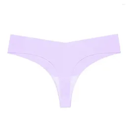 Women's Panties Ultra-soft Stretchy Low-waisted Thong Moisture-wicking Yoga For Women Low Waist Ice Silk Underpants Elastic Wear