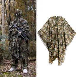 Calçados gúguluza camuflagem 3d manto folha ghillie respirável camuflagem aberta poncho de caça ao ar livre caça a caça de caça ao ar livre