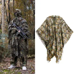 Ayakkabı Guguluza Camo 3d Yaprak Pelerin Ghillie Nefes Alabilir Açık Kamuflaj Açık Ormanlık Cape Av giysileri