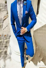 Formell Royal Blue Suits Business Men outfit Formal Groom Wear Wedding Tuxedo Costume Homme Groomsmen Blazer 2piece Classic Trajes 2084884