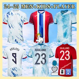 24 25 Jerseys de futebol Norwaise Erling Haaland Odegaard Oscar Bobb 2024 2025 Camisa de futebol da equipe nacional Men Kit Kit Set Home Away Men Uniforme Versão de jogador branco vermelho
