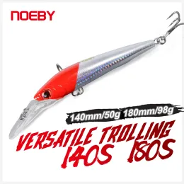 Accessories Noeby Trolling Minnow Fishing Lure 14cm 50g 18cm 98g Sinking Offshore Game Artificial Hard Bait for Tuna Sea Boat Fishing Lures