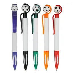 5pieces Football Ball Point Pennor Dractable Pen Skriv smidigt 1,0 mm