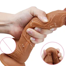 Hwok hud realistisk penis super enorm stor dildo silikon flexibel med sugkopp konstgjord penis kvinnlig onanator sexiga leksaker