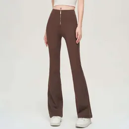Pantaloni di yoga designer donne di alta qualità pantaloni di moda di lusso serie comode pantaloni svasati con cerniera a vita