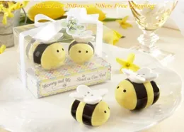 40PCSLOT20BOXES BABY Party Birthday Favors of Mommy and Me Sweet As Bee Ceramic Bee Salt and Pepper Shakers Baby Gifts4464847