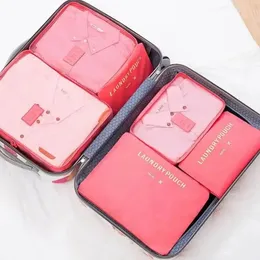 6st reser förvaringspåse Set Portable Foldbar bagage arrangör för skor förpackningskläder snygg arrangör garderob resväska