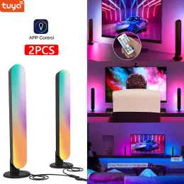 Steuerung 2PCS Tuya Smart WiFi+Ble Digital Music LED Ambient Smart LED Light Bars funktioniert mit Alexa Google Home Play Light Bar für PC Room