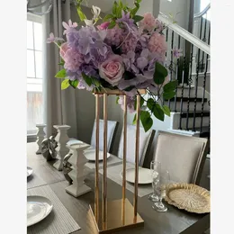 Decoração de festa 60cm /110cm) 10pcs) Plinto de flor de ouro Shinny Stand para a passarela de colunas de casamento