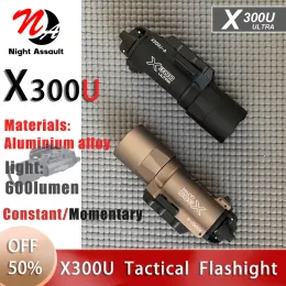 Scopes Tactical Surefir X300U懐中電灯ホワイトLEDストロボハンティングピストル武器ガンスカウトライトエアソフトアクセサリーLanterna tatica