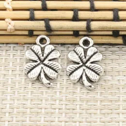 200 шт. Сплав четырех листовых клевер Clover Antique Silver Charms Подвеска для ювелирных изделий для ожерелья