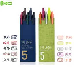 Penne 10pcs Kaco Sign Pen Penna Gel Penna 0,5 mm Riempita Smooth Ink Scrittura Durevole Signing Penna 5 Colori Vintage Color Macarons Set regalo