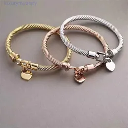 LOVE HEART BRACELET for Womens Designer Bracet Titalet Titalium Steel Cable Cable Wire Bangle Miltated Gold Silver Rose Gold Gold Hook Luxury Bracelet ClassicalJewe