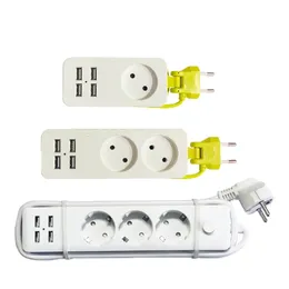 4 USB UE Zasiaku Zasilacza Zasilacza Wtyczka Tablica 1/2/3 Gniazdo zasilającego zasilanie Gniazdo 16A Wtyczka podróżna AC 110 ~ 220 V Gniazdo kieszonkowe 240419