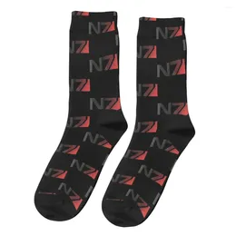 Мужские носки N7 Mass Effect для мужчин путешествовать 3D Print Boy Girls Mid-Calf Sock