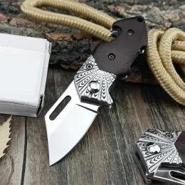 Hochwertige 440 Blade Sandelholzgriff Griff Taschenklappmesser EDC Outdoor Tragbares Camping -Fischerei Überleben Multifunktionales Militärüberlebensinstrument