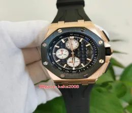 2色優れた高品質の男性時計44mm 26401 26401ROOOA002CA01 ROSE GOLD天然ゴムストラップVKクロノグラフW8185862