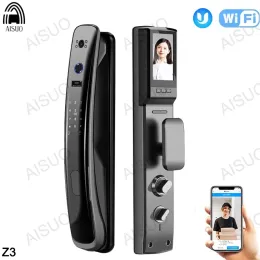 Control AISUO Z3 WIFI APP Mobile Phone Remote Unlock With Camera Fingerprint Magnetic Card Password Key Fully Automatic Smart Door Lock