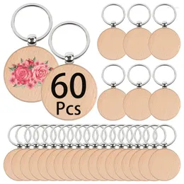 Chaveiros 60pcs em branco Chave de madeira Tags de cachorro