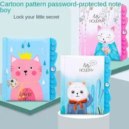 Blätter/96 Seiten süßes Notizbuch mit Passwort Sperre DIY Notepad Kawaii Diary Motorm Versa Personal 3 Ring Mini Binder